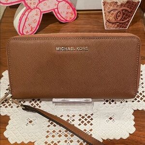 Michael Kors Tan Wristlet Wallet